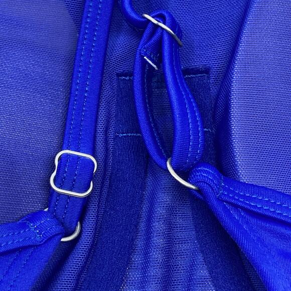 NWT Athleta High Neck Loop Bikini Top 40B/C Bra Cup Sapphire Blue 210979 XL - Picture 12 of 16